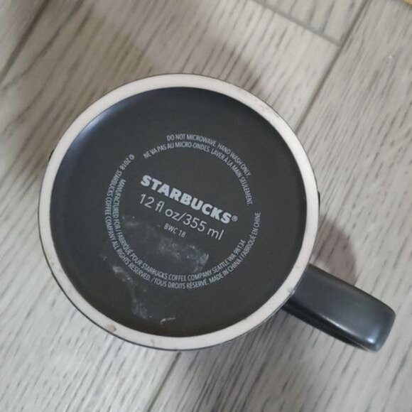 2018 Starbucks Ceramic Mug Cup Slate Gray Silver Glitter Sparkle Tall 12 OZ - Picture 7 of 13